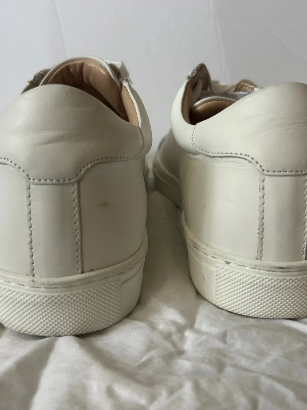Suitsupply FW1480 Men's 10 US White Leather Low Top Casual Sneakers Shoes